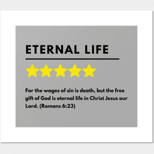 Eternal life positive review meme, black text Posters and Art